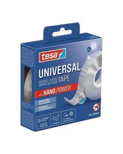 Lepicí páska "Universal Nanotape", transparentní, oboustranná, snímatelná, 30 mm x 3 m, TESA 55810-0