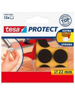 Plstěné samolepicí podložky "Protect 57893", hnědá, 22 mm, TESA