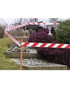 Bariérová výstražná páska "58137", červená-bílá, 80 mm x 100 m, TESA