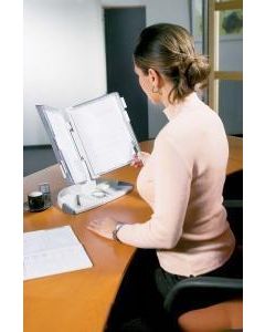 Stolní stojan "T-office", šedá, A4, kapacita 10 kapes, DJOIS F734300