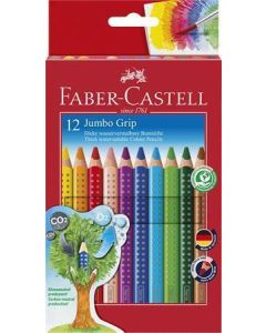 Barevné pastelky "Jumbo Grip", 12 barev, trojhranné, FABER-CASTELL