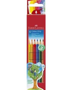 Barevné pastelky "Grip 2001", 6 barev, trojhranné, FABER-CASTELL