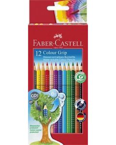 Barevné pastelky "Grip 2001", 12 barev, trojhranné, FABER-CASTELL
