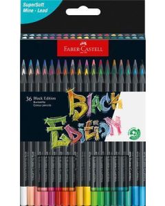 Barevné pastelky "Black Edition", 36 barev, trojhranné, FABER-CASTELL 116436