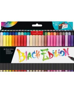 Fixy "Black Edition", 50 barev, kartonový stojánek, FABER-CASTELL 116454