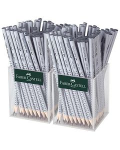 Grafitová tužka "Grip 2001", displej/144 ks, stříbrná, HB, trojhranná, FABER-CASTELL 117023