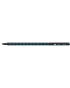 Grafitová tužka "Sparkle Midnight", černá / oceánově modrá, B, trojhranná, FABER-CASTELL 118268