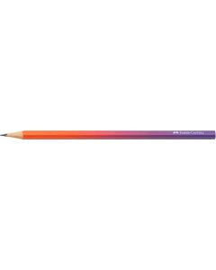 Grafitová tužka "Flow", červená/fialová, B, trojhranná, FABER-CASTELL 118404
