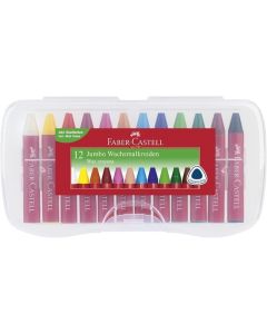 Voskovky "Jumbo", 12 barev, trojhranné, FABER-CASTELL 120011