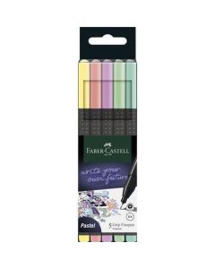 Linery "Grip", sada, 5 pastelových barev, 0,4 mm, FABER-CASTELL 151602
