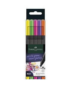 Linery "Grip", sada, 5 neonových barev, 0,4 mm, FABER-CASTELL 151603