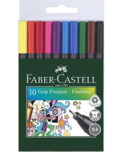 Linery "Grip", 10 barev, 0,4 mm, FABER-CASTELL