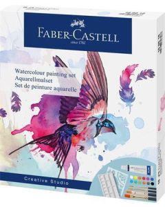 Akvarelové barvy včetně příslušenství "Creative Studio", 12 barev, 18 ks, sada, FABER-CASTELL 169618