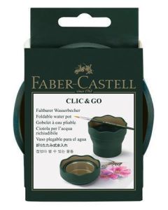 Kelímek na štětce "Click&Go", zelená, plast, FABER-CASTELL 181520