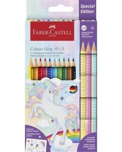 Barevné pastelky "Grip", 13 barev, trojhranné, jednorožec, FABER-CASTELL 201542