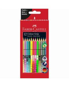 Barevné pastelky "Colour Grip", sada 12 barev, trojhranné, FABER-CASTELL