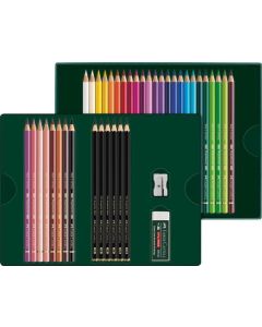 Barevné pastelky "Polychromos & Pitt Graphite Matt", 32 barev, 40 ks, sada, FABER-CASTELL 210053