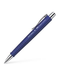 Kuličkové pero "Poly Ball", modrá, 0,5 mm, stiskací, FABER-CASTELL
