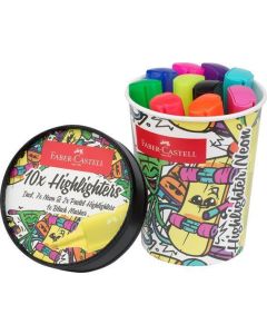 Zvýrazňovač "Textliner 46", 10 různých barev, 1-5 mm, v kelímku, FABER-CASTELL 254695
