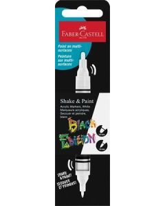 Akrylový popisovač "Shake&Paint", bílá, 1,0/3,0 mm, oboustranný, FABER-CASTELL 285511
