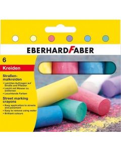 Křídy na chodník, 6 barev, 6 ks, EBERHARD FABER 526506
