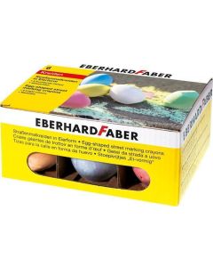 Křídy na chodník, 6 barev, 6 ks, ve tvaru vajíčka, EBERHARD FABER 526510