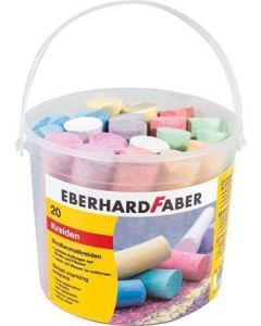 Křídy na chodník, 6 barev, 20 ks, v plastovém kbelíku, EBERHARD FABER 526512