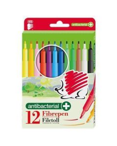 Fixy "Süni 300", 12 barev, 1 mm, antibakteriální, ICO