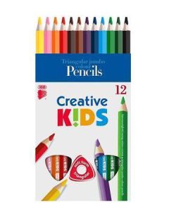 Barevné pastelky "Creative Kids", 12 ks, trojúhelníkový tvar, jumbo, ICO 7140133002