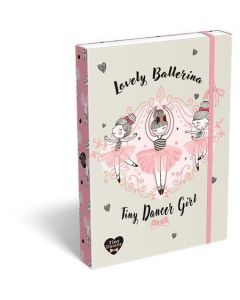 Desky s gumičkou "Tiny Dancer, Lovely Ballerina", 44 mm, karton, A4, LIZZYSULI 7470216003