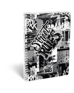 Spirálový sešit "Street Rules", A4, čtverečkovaný, 70 listů, LIZZYSULI 7500163003