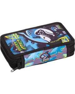 Penál "Shark Attack", dvoupatrový, na zip, LIZZYSULI 7210043002