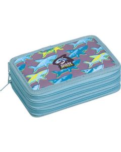 Penál "Shark Attack", třípatrový, na zip, LIZZYSULI 7210044007