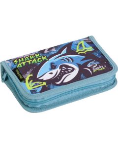 Penál "Shark Attack", 2 klopy, na zip, LIZZYSULI 7210046007