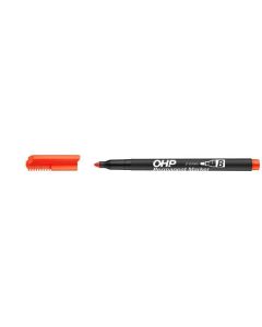 Permanentní popisovač, OHP, B, červená, 2-3mm, ICO
