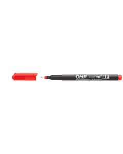 Permanentní popisovač, OHP, F, červená, 0,5mm, ICO