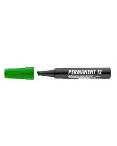 Permanentní popisovač "Permanent 12", zelená, 1-4mm, klínový hrot, ICO