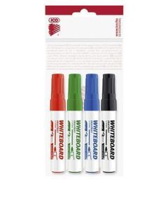 Popisovač na bílou tabuli a flipchart "Plan", 4 barvy, 1-3mm, kuželový hrot, ICO
