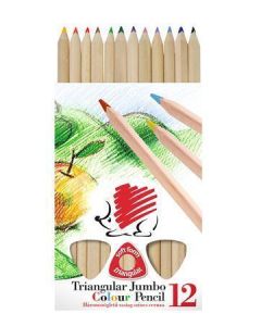 Barevné pastelky "Ježek", 12 barev, přírodní, trojhranné, maxi, ICO 7140135000