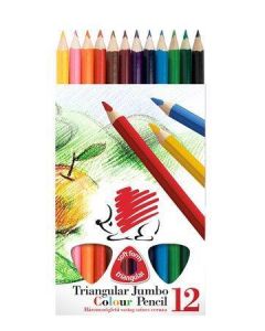 Barevné pastelky "Ježek", 12 barev, trojhranné, maxi, ICO 7140133000