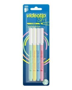 Zvýrazňovač "Videotip Slim", 4 pastelové barvy, 1-3 mm, ICO 9580121004