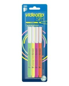 Zvýrazňovač "Videotip Slim", 4 barvy, 1-3 mm, ICO 9580120004