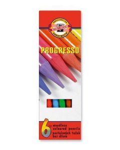 Barevné pastelky "Progresso 8755/6", 6ks, bez dřeva, KOH-I-NOOR