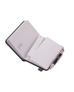 Poznámkový blok "LILIPAD + LILIPUT", černá, A7, s pravítkem, 128 listů, pevný, s kuličkovým perem, T