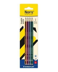 Grafitová tužka "Noris 120 colour edition", 4 ks, HB, šestihranná, sada, STAEDTLER 120-S BK4