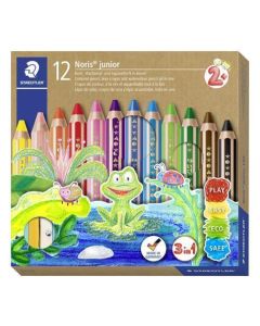Barevné pastelky "Noris Junior", 12 barev, 3v1, STAEDTLER 140 C12