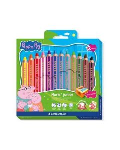 Barevné pastelky "Noris junior 140", 12 barev, 3v1, edice Peppa Pig, šestihranné, STAEDTLER 140 C12