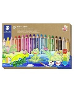 Barevné pastelky "Noris Junior", 18 barev, 3v1, STAEDTLER 140 C18