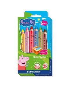 Barevné pastelky "Noris junior 140", 6 barev, 3v1, edice Peppa Pig, šestihranné, STAEDTLER 140 C6 L1
