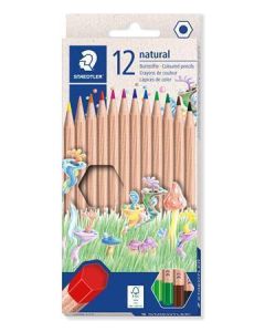 Barevné pastelky "Noris natural 143N", 12 barev, šestihranné, STAEDTLER 143N C12